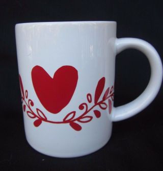 Collectible " Valentine " Coffee Mug By Crate & Barrel 491 - 349 Red Heart Lovely