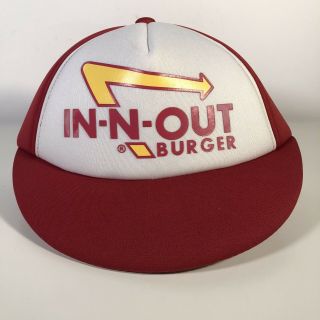 In - N - Out Burger Logo Employee Red And White Padded Hat Open Box