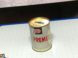 Vintage Sohio Service Station Premex Oil Can Coin Bank - D - 66