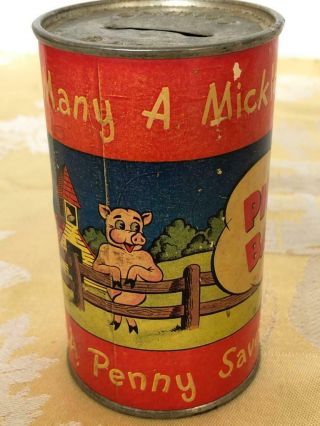 A Mickle Makes A Muckle Vintage Tin Piggy Bank