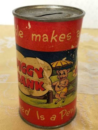 A Mickle makes a Muckle Vintage Tin Piggy bank 3