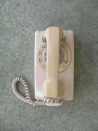 Vintage Western Electric 554 Rotary Dial Wall Mount Beige Telephone
