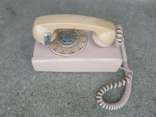 Vintage Western Electric 554 Rotary Dial Wall Mount Beige Telephone 2