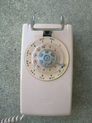 Vintage Western Electric 554 Rotary Dial Wall Mount Beige Telephone 3