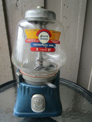 Vintage Silver King Gumball Machine Breath Chaser 2 For 5 Cents Chlorophyll Gum