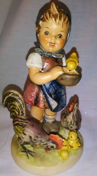 Goebel Hummel Figurine " Feeding Time " Hum 199/i • Tmk6 • Rare • No Crazing