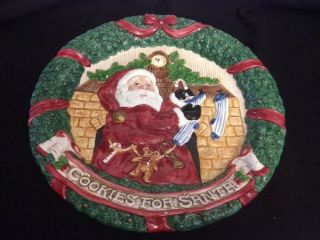 1993 Fitz And Floyd " Cookies For Santa " Christmas Plate