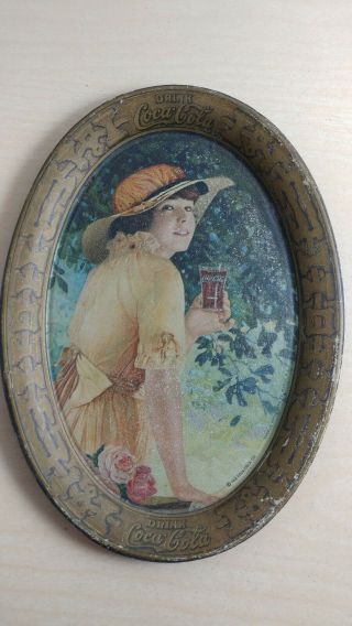 1916 Coca Cola Tip Tray - " Elaine " - 6 " Passaic Metal Ware