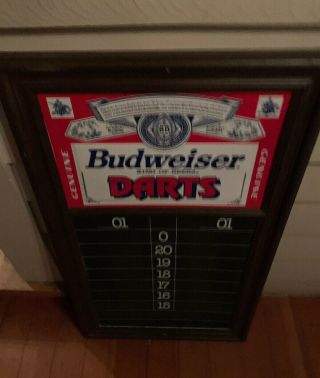 Vintage Budweiser Pub Master Dart Board Sign Cricket Darts Scoreboard Bar Score 2