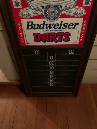 Vintage Budweiser Pub Master Dart Board Sign Cricket Darts Scoreboard Bar Score 3