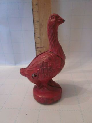 Red Goose Shoes Advertising Cast Iron Still Bank Bird Figurine Animal