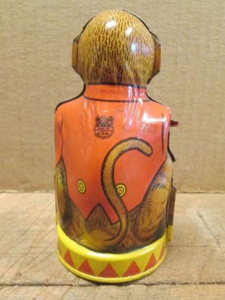 1930s J CHEIN - ORGAN GRINDER MONKEY COIN BANK,  Tin Litho,  Complete 3