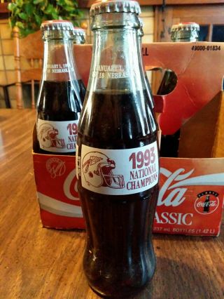 1993 Florida State University National Champions Coke Coca - Cola 6 Pack Bottles 3