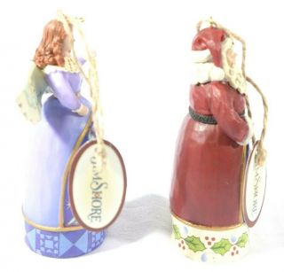 Jim Shore Christmas Ornaments Set of 2 Santa with Lantern and Angel with Star 2