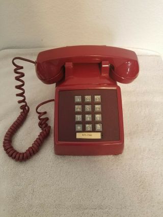 Bell System Western Electric Push Button Desk Telephone Red