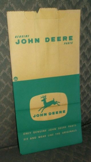 Vintage John Deere (4 Legged Deer) Paper Parts Sack Bag - Great Jd Colors