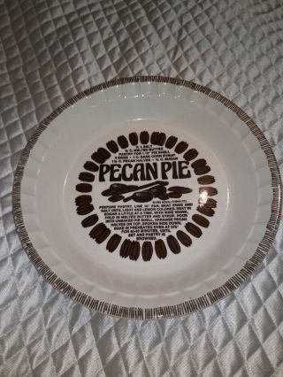 Vintage Royal China Co.  Ceramic Dish Pie Plate With Pecan Pie Recipe -