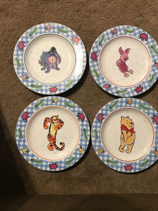Winnie The Pooh - By Sakura Ceramic 8 " Dessert Plate Set Of 4 Disney 1997