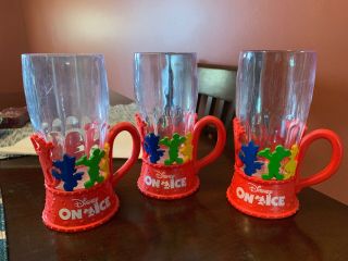 3 - Disney On Ice Souvenir Mickey Mouse Cup/ Mug 7 " Tall - Light Up