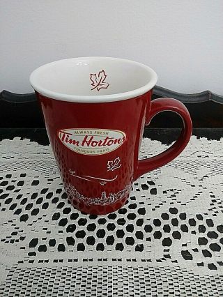 Tim Hortons Limited Edition 2010 Coffee Mug Red Across Canada Skyline Cup 010