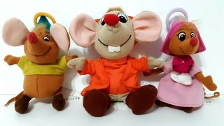 Disney Cinderella Jac Gus Suzy Mice Mouse Cartoon Plush Stuffed Animals Mattel