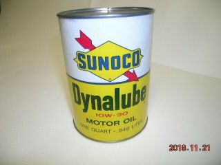 Sunoco Dynalube Full Quart Motor Oil Can