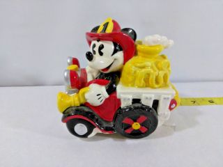 Enesco Disney Mickey Mouse Ceramic Fire Truck Music Box 659622 " Hot Times "