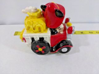 Enesco Disney Mickey Mouse Ceramic Fire Truck Music Box 659622 