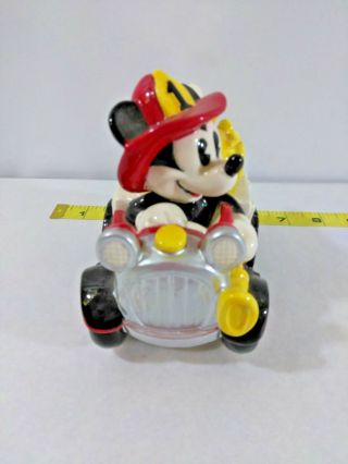 Enesco Disney Mickey Mouse Ceramic Fire Truck Music Box 659622 