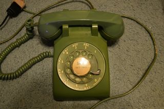 Green Western Electric Vintage Rotary Dial Desk Telephone 500
