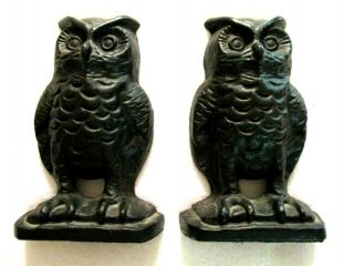 Cast Iron Owl Bookend Pair EMIG 1546 black collectible book end 2