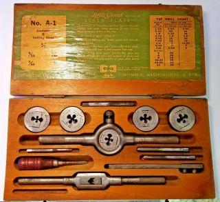 Vintage Greenfield Little Giant No.  A - 1 Screw Plate Tap And Die Set,