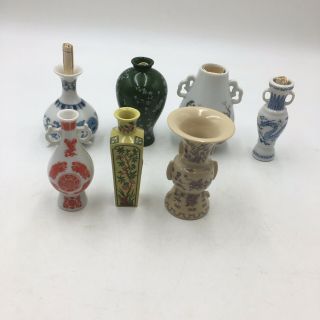 Franklin Imperial Dynasty Miniature Vases 7 Pc Porcelain