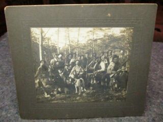 Vintage Photograph/many Hunters/several Shotguns,  A Dog/gunning Club Photo/nice