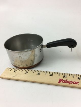Revere Ware 1 Cup Measuring Sauce Pan Miniature Copper Bottom Vintage