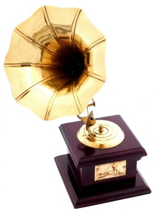 Vintage Antique Brass Gramophone Phonograph Collectible Vintage Dummy Gramophone 3