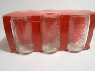 Coca Cola Brand 6 12 Oz.  Can Shaped Tumblers In Packaging