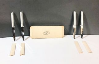 Vintage Aluminum Handle Cutlery 4 Piece Set Knives Box