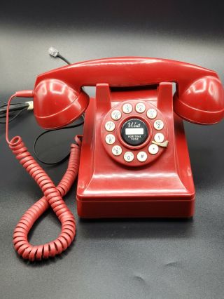 Vintage Look Crosley Red Phone 302 Push Button Rotary Style Midcentury Deco