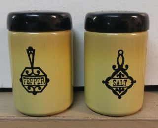 West Bend Continental Harvest Gold Salt Pepper Shakers 1960 