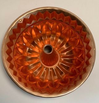Copper Bundt Cake Pan/ Jello Mold - 9 Cup - With Hanger Approximately 9.  5 " X 3.  5 "