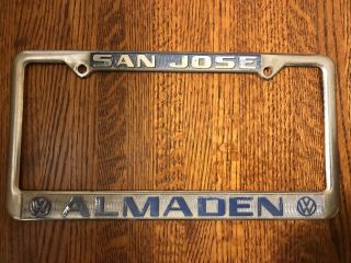 Vintage Vw Dealer License Plate Frame Almaden Vw San Jose