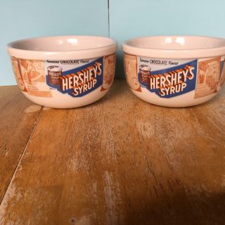 RARE,  Hershey ' s Milk Chocolate Syrup Bowl,  W/Nostalgic Ads,  Ice Cream/Cereal/Soup 2