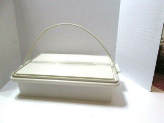 Vintage Tupperware Cake Saver Carrier Storage Container W/ Lid And Handle