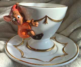 Vintage Disney Store Cinderella Jaq Rare Hard To Find Teacup Saucer Please Read