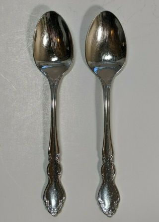 2 Oneida Dover 18/10 Shiny Stainless Steel Flatware Tea Spoons 6 Inch