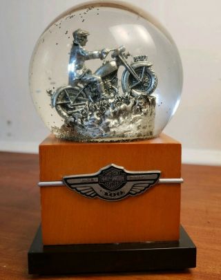 Harley Davidson 100th Anniversary Snow Globe 1903/2003 With Lights & Sounds
