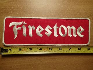 Vintage Embroidered Racing Patch - Firestone Tires - - Large Size