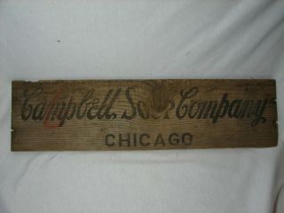 Vintage Campbell Soup Company Wood Crate Side 18.  75 " X 4.  75 " W/chicago