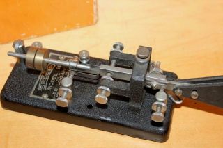Vintage Telegraph Key Keyer Bug Morse Code Les Logan Speedx Speed X 510 & Box